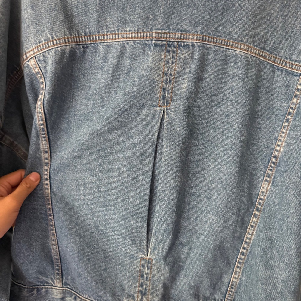 FARM RIO blue cotton denim boxy batwing‎ dolman cropped jean jacket - Picture 6 of 8